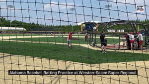 Alabama Baseball Batting Practice at Winston-Salem Super Regional