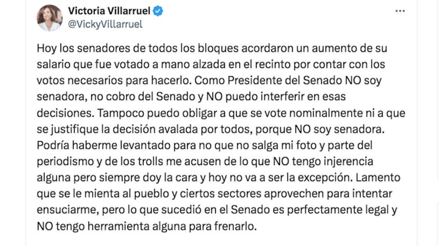 Victoria Villarruel Defendi El Aumento De Sueldo De Los Senadores Es