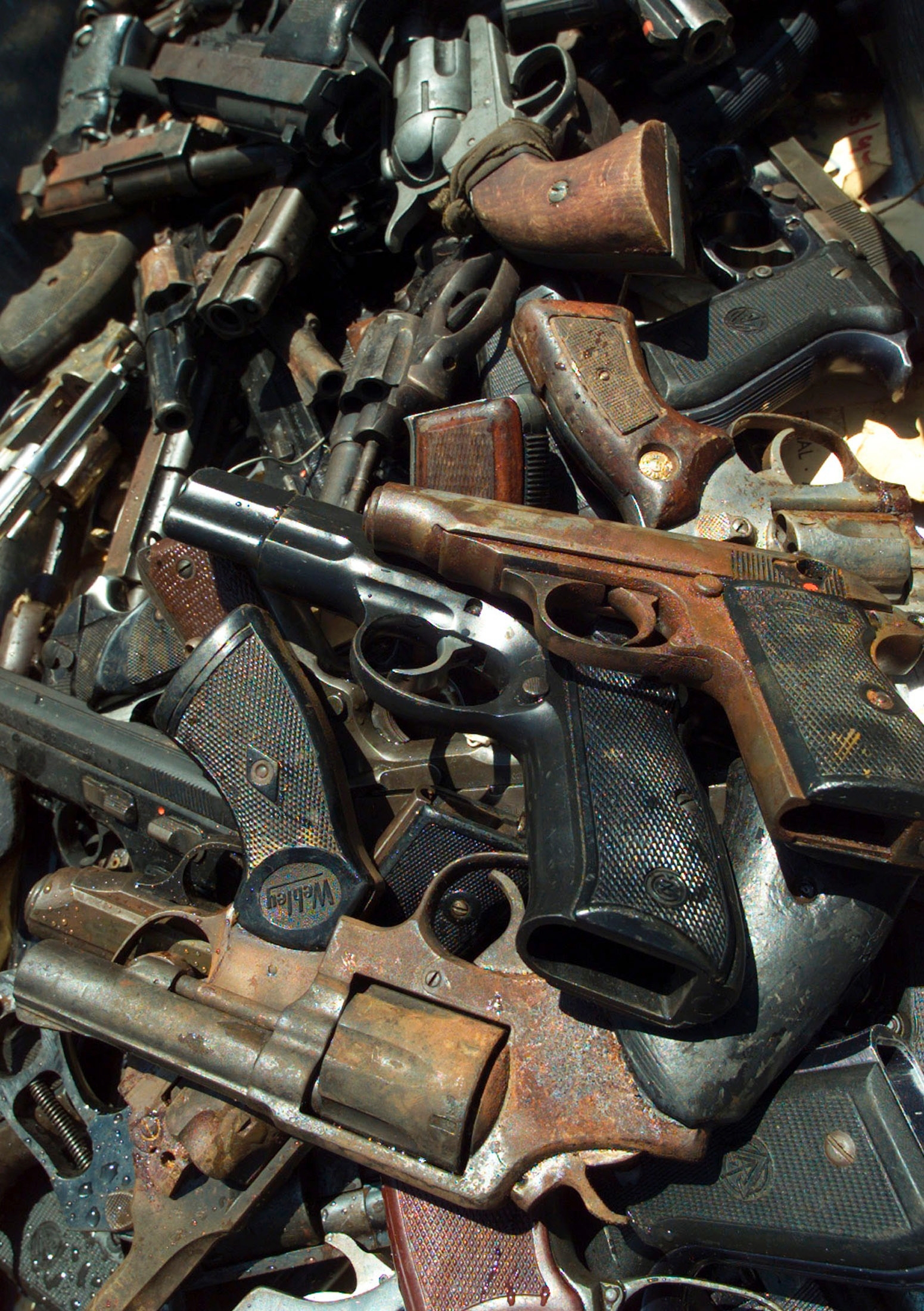 Confiscated firearms await destruction in the coastal city of Durban. For many, the main worry is South Africa's shockingly high crime levels.