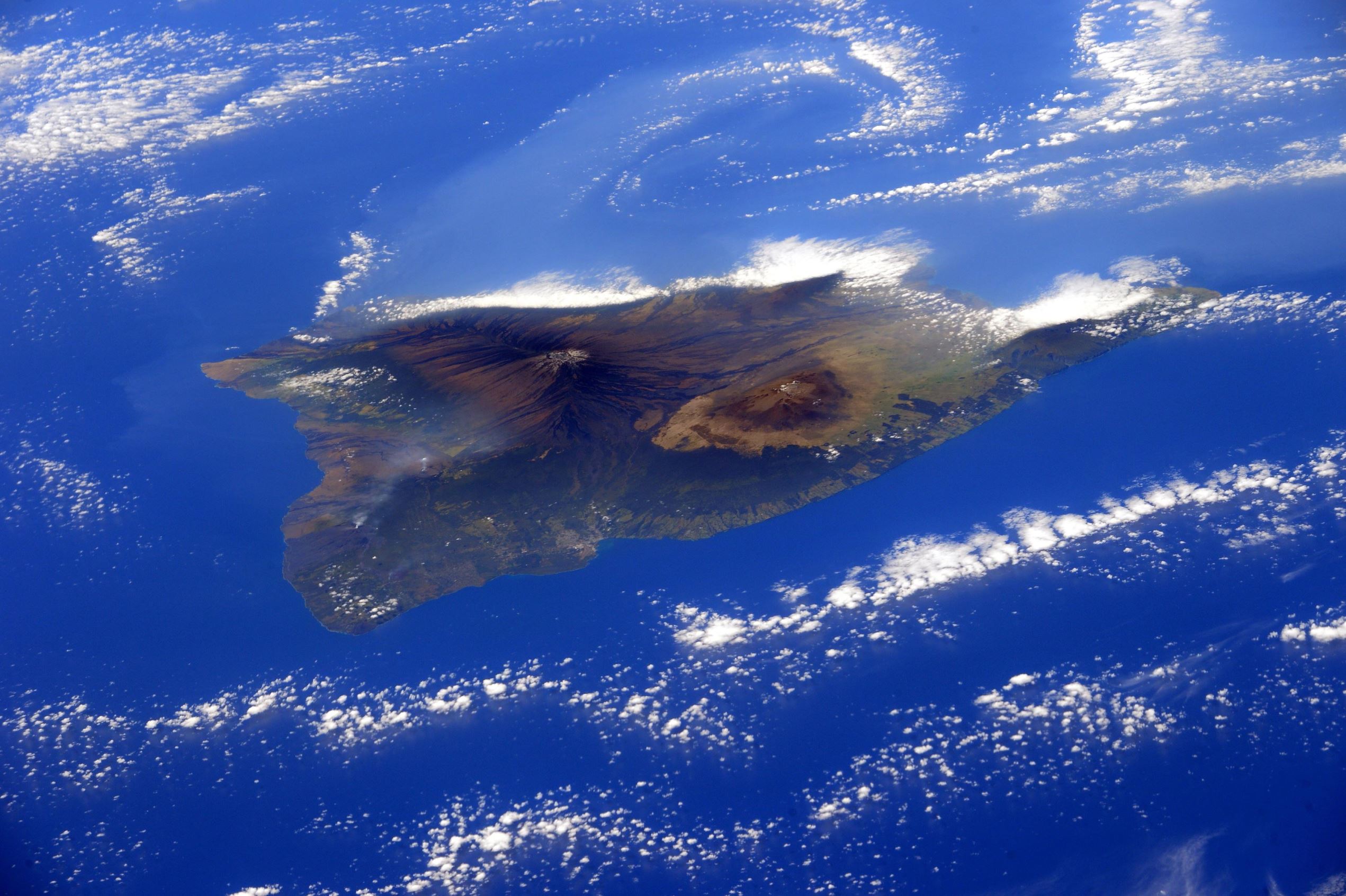 From the International Space Station, European Space Agency astronaut Samantha Cristoforetti took this photograph of the island of Hawaii and posted it to social media on Feb. 28, 2015.