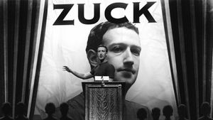 a man holding a sign: Citizen Zuck: The making of Facebook's Mark Zuckerberg