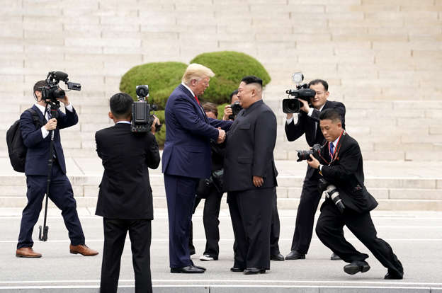 Trump becomes 1st sitting US leader to enter North Korea  AADDKw4