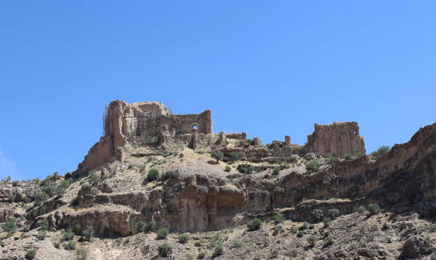 Slide 2 of 15: Built under the orders of Ardashir I, founder of the Sasanian empire, in AD 209, this mighty fortress sits high on a rocky plateau overlooking the Firooz Abad plain in Iran’s Fars Province. Technically more a castle than a palace due to its fortifications, Qal'eh Dokhtar (also known as Ghale Dokhtar or Dezh Dokhta) served as the monarch's royal residence until he ordered the construction of a superior palace, known as the Palace of Ardashir, nearby.