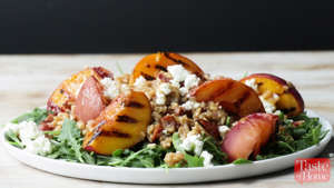 This hearty salad was created when I needed to clear out some leftovers from the fridge—and it became an instant hit! The grilled peaches are the ultimate "tastes like summer" salad booster. —Lauren Wyler, Dripping Springs, Texas Get Recipe