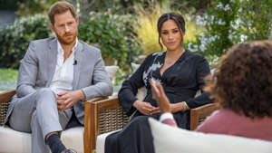 Oprah Winfrey interviewed Prince Harry and Meghan Markle for a special in 2021 where they revealed their struggles with royal life. Harpo Productions/Joe Pugliese via Getty Images