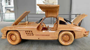 Mercedes 300 SL Wood-Carved Replica
