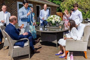 Prince William enjoyed champagne afternoon tea at home with Deborah and her family
