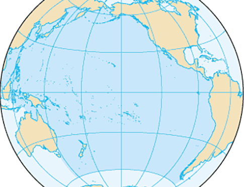 Slide 1 de 25: O Oceano Pacífico é maior da Terra, com uma superfície de 180 milhões de quilômetros quadrados. É tão imenso que nele caberiam 22 Brasis