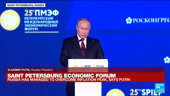Vladimir Putin speaks at the Economic Forum in St Petersburg