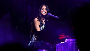 Olivia Rodrigo performs at a show in London with Natalie Imbruglia