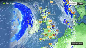 Met Office weather forecast for Monday: Rain moving west to east, with warm sunny spells later