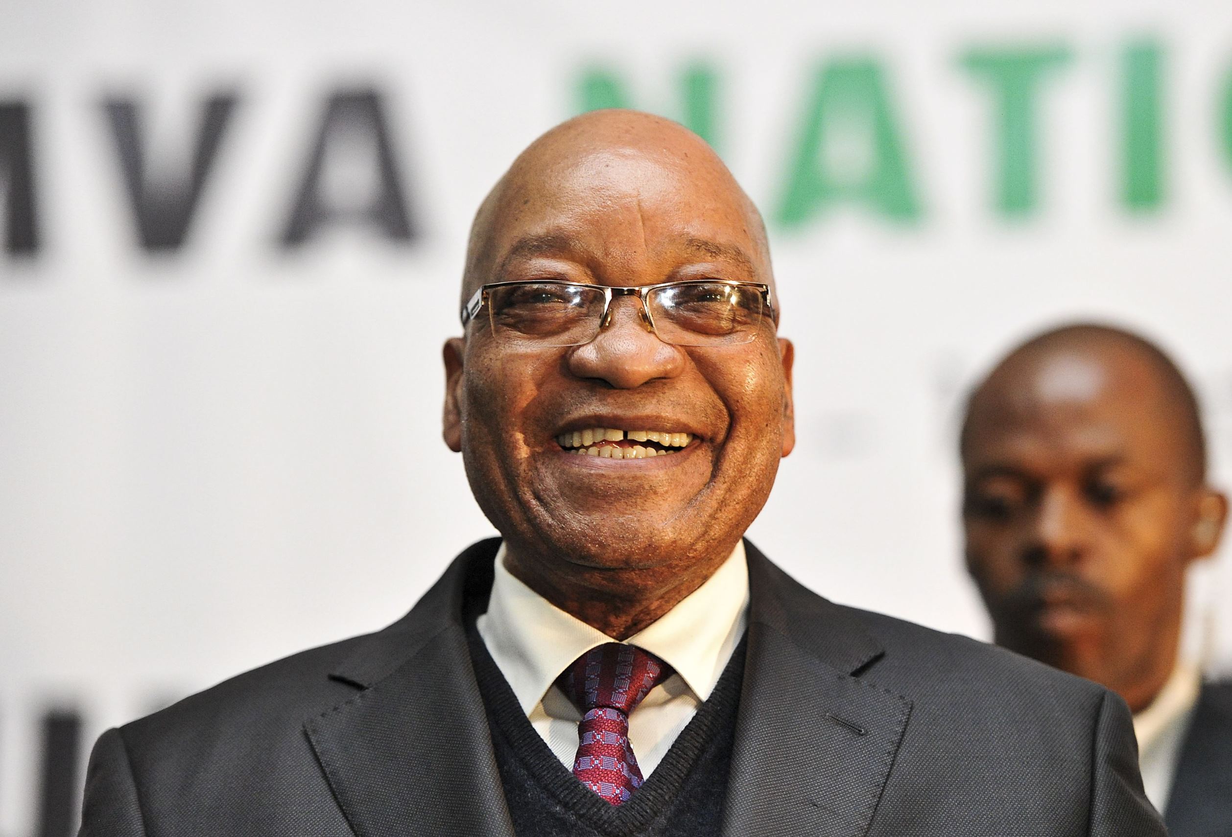 Slide 8 of 12: <p>South African President Jacob Zuma, 4th MKMVA National Conference, Boksburg, South Africa - 12 Oct 2012</p>