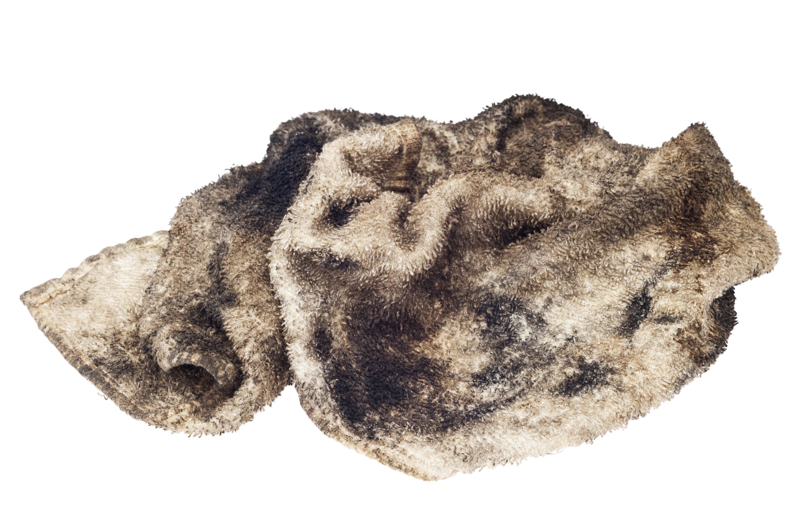 Oily rag isolated on white
