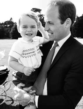 File photo dated 05/07/15 of the Duke of Cambridge and his son, Prince George who will celebrate his second birthday tomorrow.