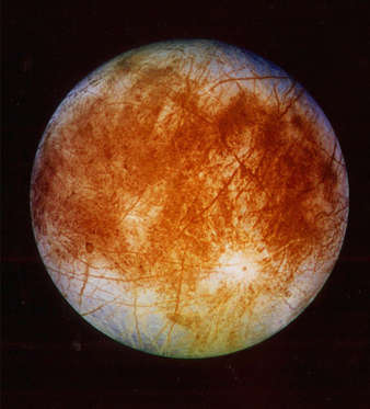 FILE - This image released by NASA's Jet Propulsion Laboratory in Pasadena, Calif. on Nov. 12, 1996 shows Jupiter's ice-covered moon, Europa, from the Galileo spacecraft. NASA said Tuesday, March 4, 2014 it is making preparations to plan a robotic mission to Jupiter's watery moon Europa, a place where astronomers speculate there might be life. The space agency set aside $15 million in its 2015 budget proposal to start planning a mission to Europa. No details were released but NASA chief financial officer Elizabeth Robinson said Tuesday that it would be launched in the mid-2020s. (AP Photo/NASA, Jet Propulsion Laboratory)