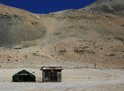 The world's highest post office stands near the base camp of Mount Everest, also known as Qomolangma, in the Tibet Autonomous Region April 29, 2008. The post office services around 30 customers a day, and is only open for seven months of the year between April and October.