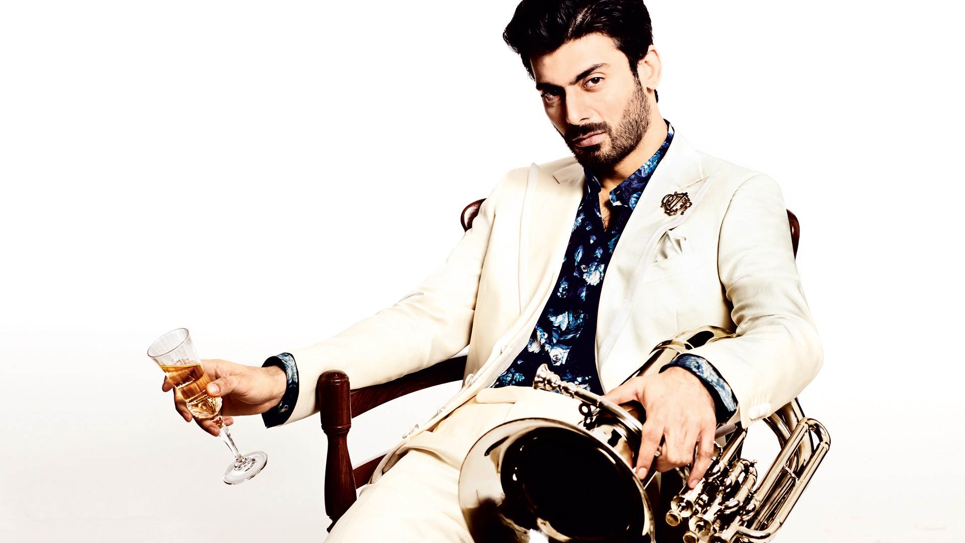 Fawad Khan white Pathani suit
