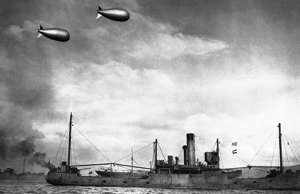 As a defense against dive-bombers, merchant ships are supplied with balloons, No...