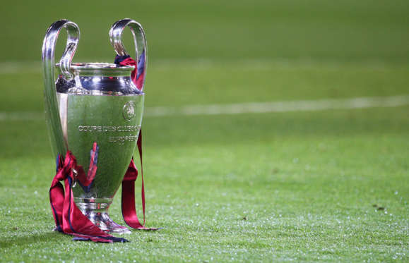 ROME - MAY 27:  The Champions League trophy sits on the grass after the UEFA Champions League Final match between Manchester United and Barcelona at the Stadio Olimpico on May 27, 2009 in Rome, Italy. Barcelona won 2-0. (Photo by Laurence Griffiths/Getty