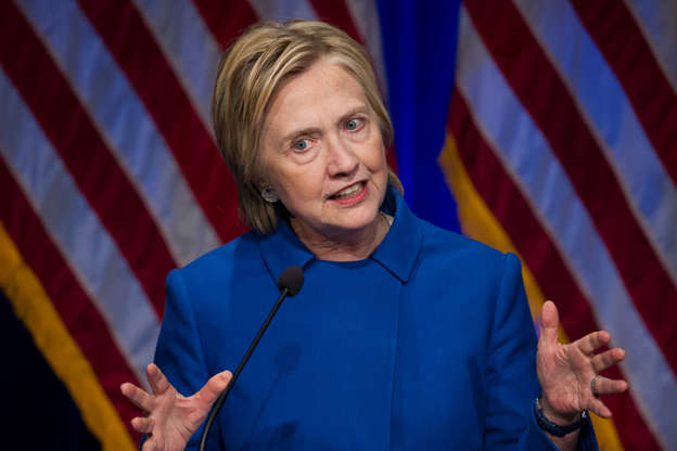 FILE - In this Nov. 16, 2016 file photo, Hillary Clinton speaks in Washington. Clinton is blaming Russian interference for her defeat in the presidential race, casting her campaign as fodder in a long-running effort by Russian President Vladimir Putin to discredit the fundamental tenants of American government.