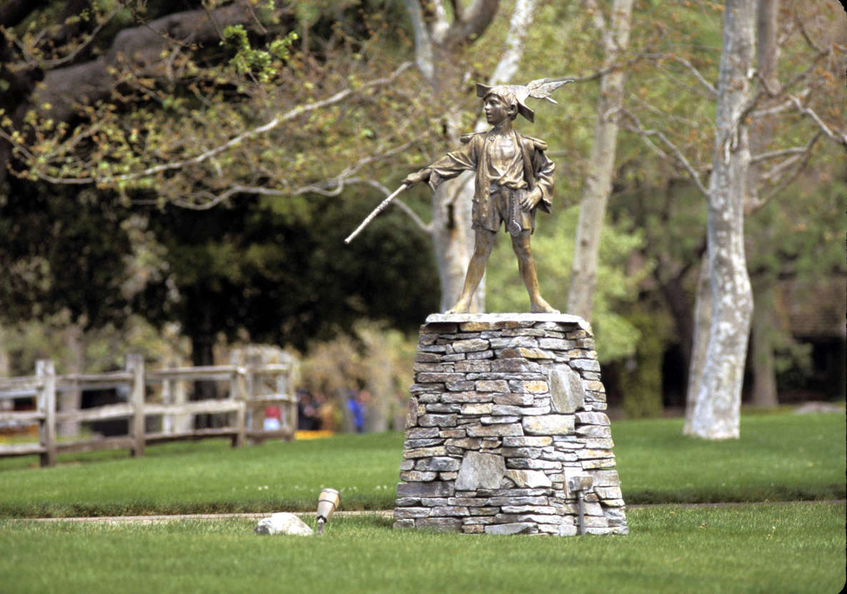 Slide 4 of 26: Exterior views of the entrance, house, statues and gardens at Michael Jackson's Neverland Ranch located near Los Olivos, Calif. in April 1995. (Photo by Stephen Kim/WireImage)