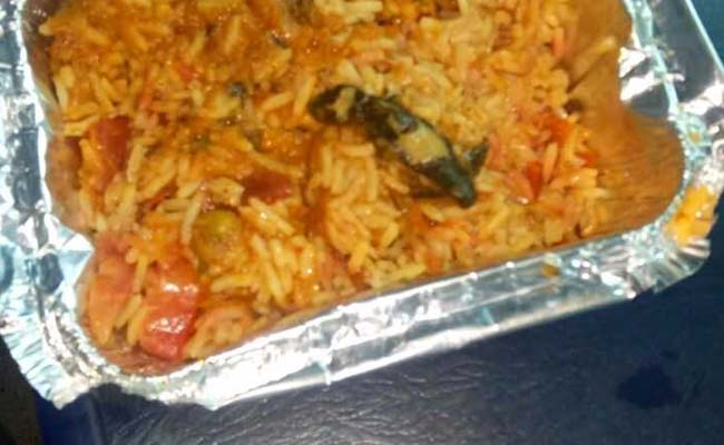 Dead lizard biryani served train