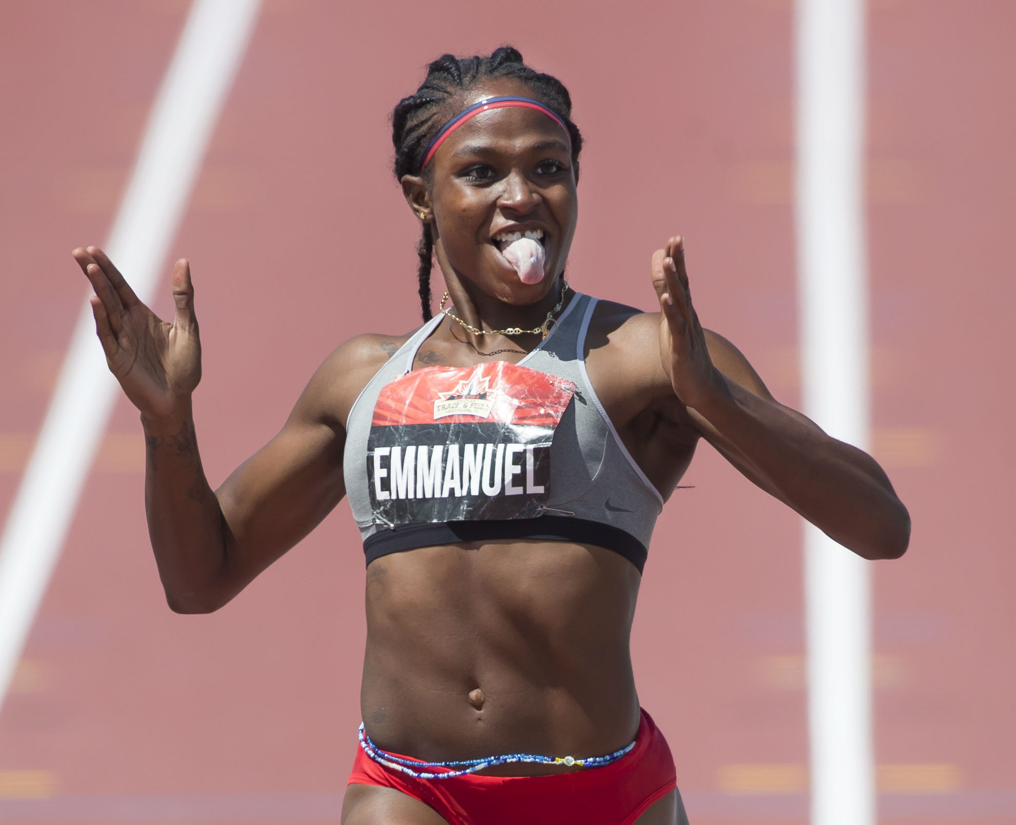 Emmanuel races Canadian record