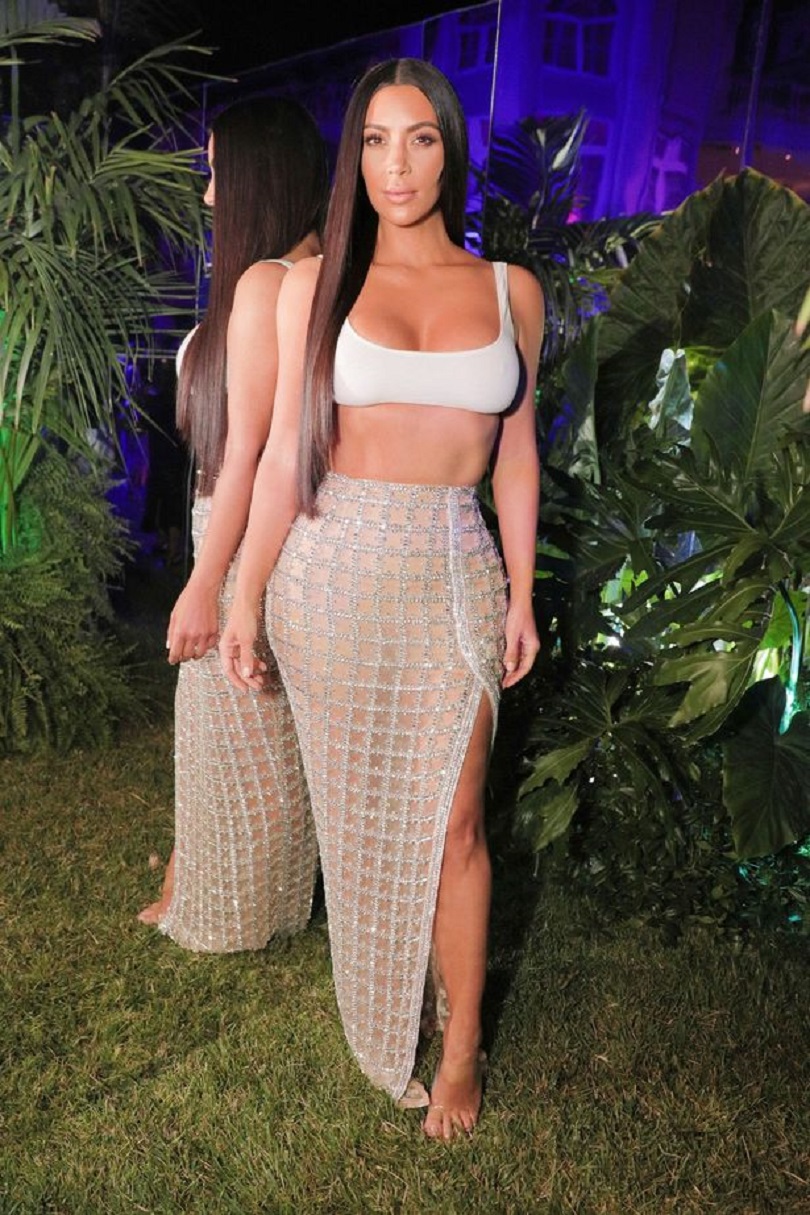 Kardashian shows MINUSCULE waist see-through