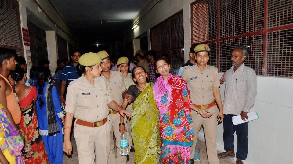 Shock anger Gorakhpur over children's