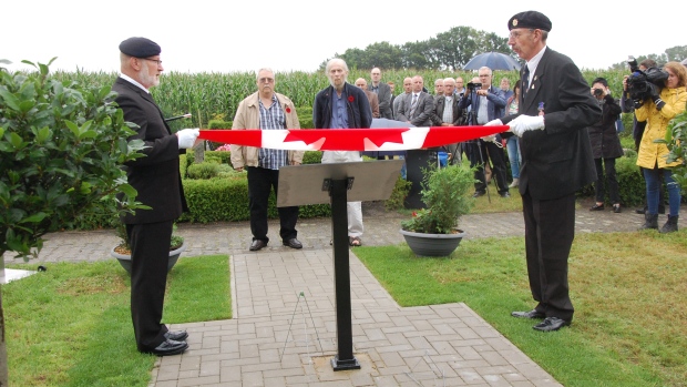 German villagers memorial RCAF bomber