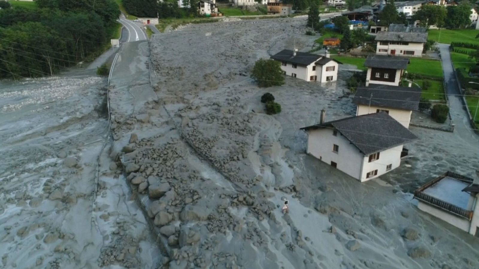 Eight missing after massive landslide