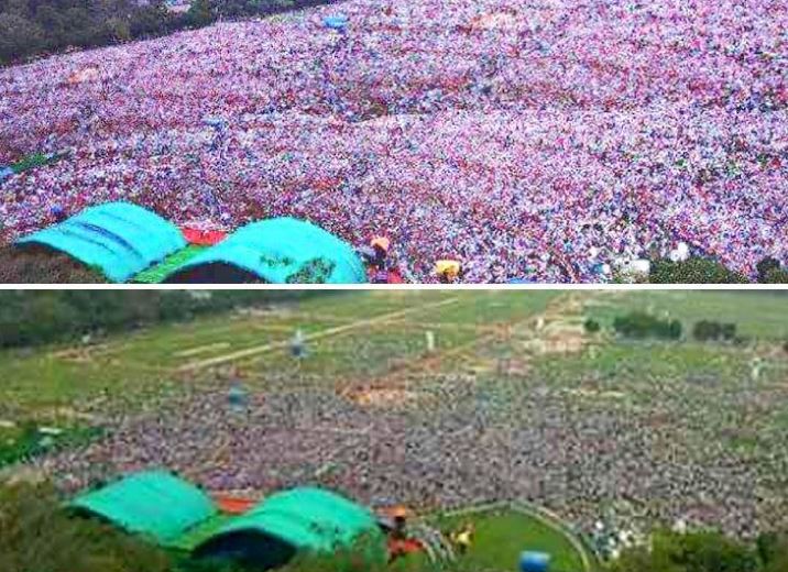 Lalu tweets image packed rally,
