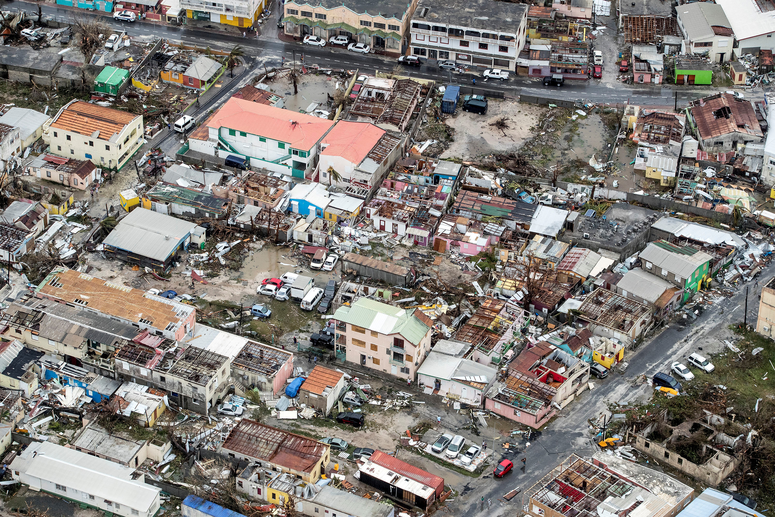 View of the aftermath of Hurricane Irma on Sint Maarten Dutch part of Saint Martin island in the Carribean September 6, 2017. Picture taken September 6, 2017. Netherlands Ministry of Defence/Handout via REUTERS ATTENTION EDITORS - THIS IMAGE HAS BEEN SUPPLIED BY A THIRD PARTY. MANDATORY CREDIT.NO RESALES. NO ARCHIVES - RC15BE0F3F10