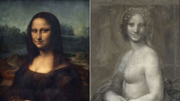 Desenho (direita) seria representação de Mona Lisa (esquerda) sem roupa?