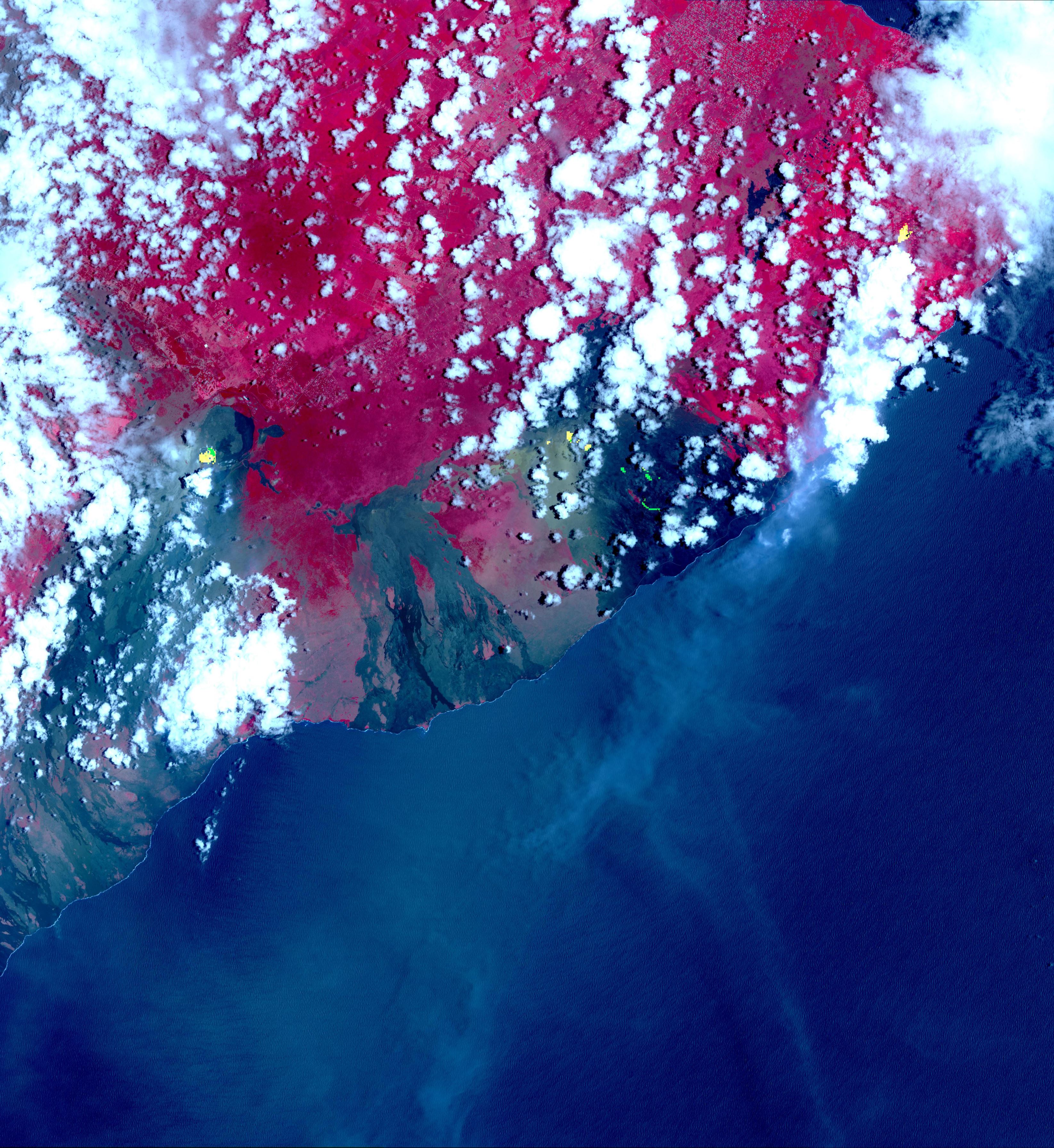 Hawaii volcano eruption from space