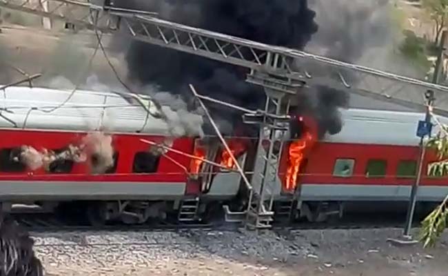 Andhra Express catches fire