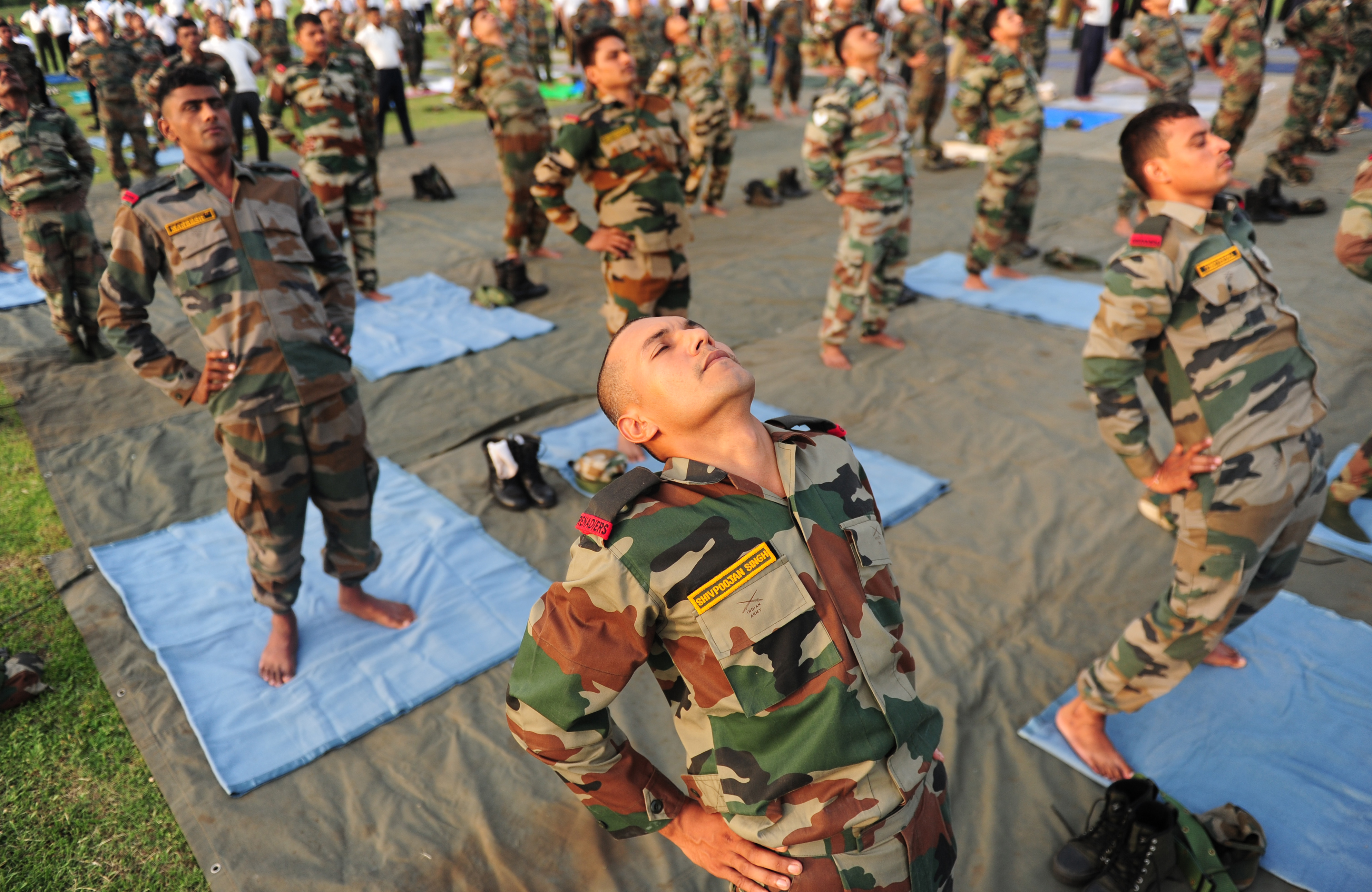 ITBP jawans perform Suryanamaskar