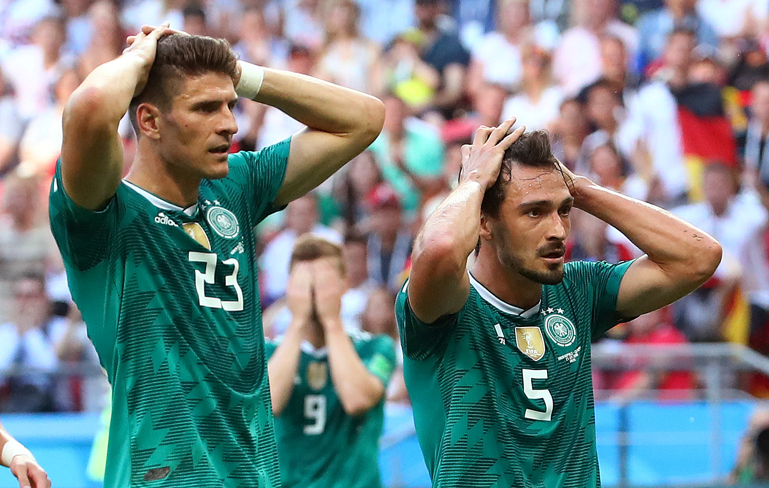 Holders Germany crash