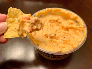 a close up of a bowl of food: This dip paired great with tortilla chips. Savanna Swain-Wilson for Insider