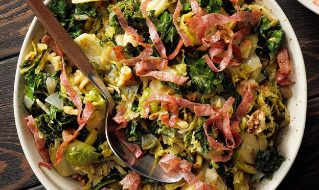 Slide 1 of 40: In an effort to add more greens to our meals, I created this dish—and my kids eat it up. The crispy salami is the "hook." —Jennifer Mcnabb, Brentwood, Tennessee  Go to Recipe 