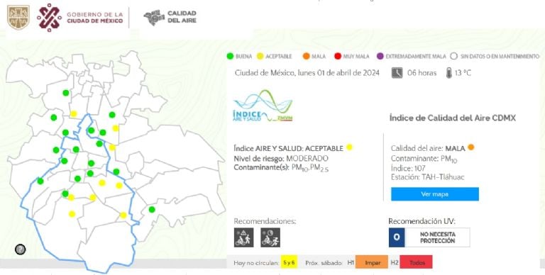 Mala Calidad Del Aire As Queda El Hoy No Circula Del De Abril