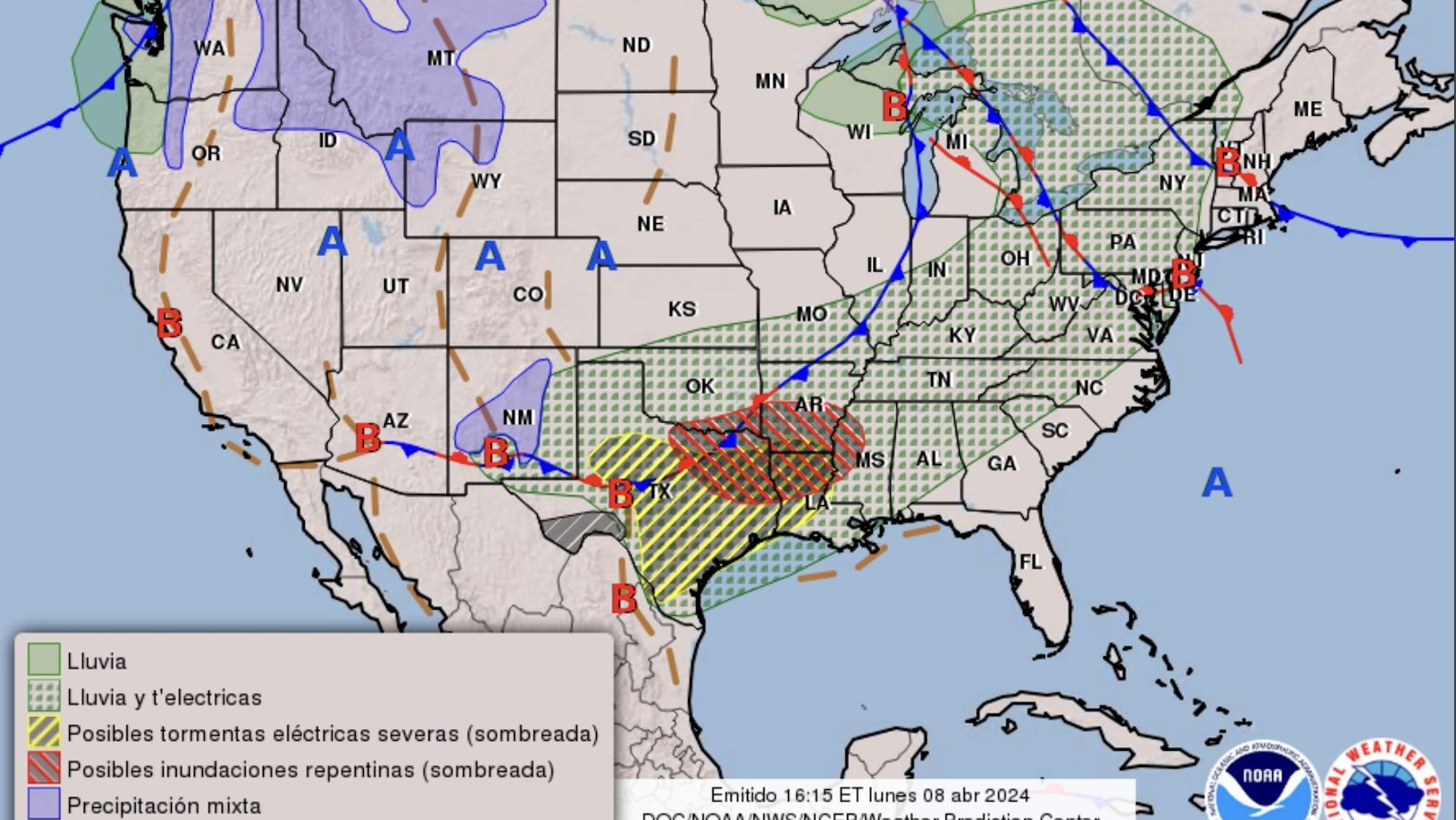 Aumenta La Amenaza De Fuertes Tormentas Desde Este Mi Rcoles En Ee Uu