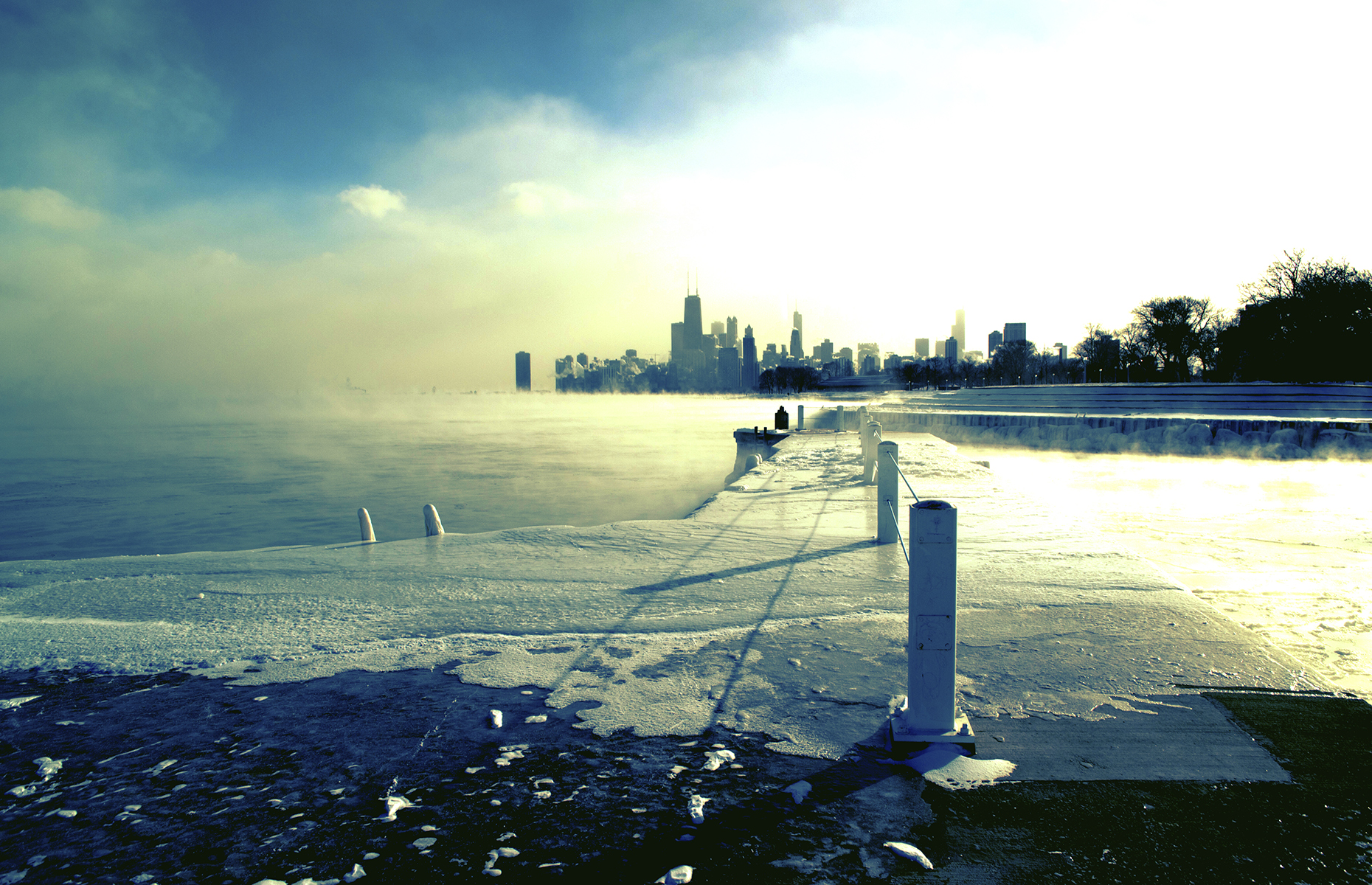 Lake Michigan and the city in the midst of -45 degree temperatures. I almost got frostbit taking this!