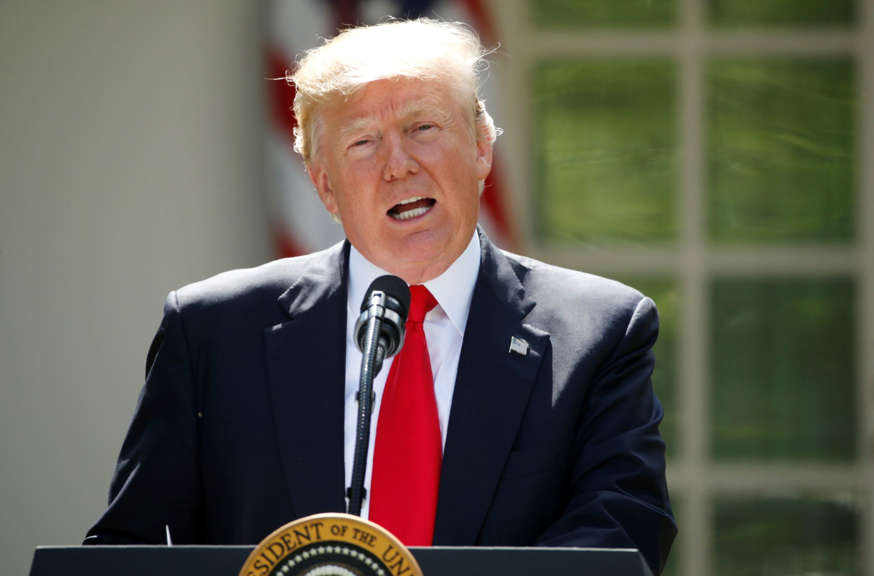 U.S. President Donald Trump announces his decision that the United States will withdraw from the landmark Paris Climate Agreement, in the Rose Garden of the White House in Washington, U.S., June 1, 2017.