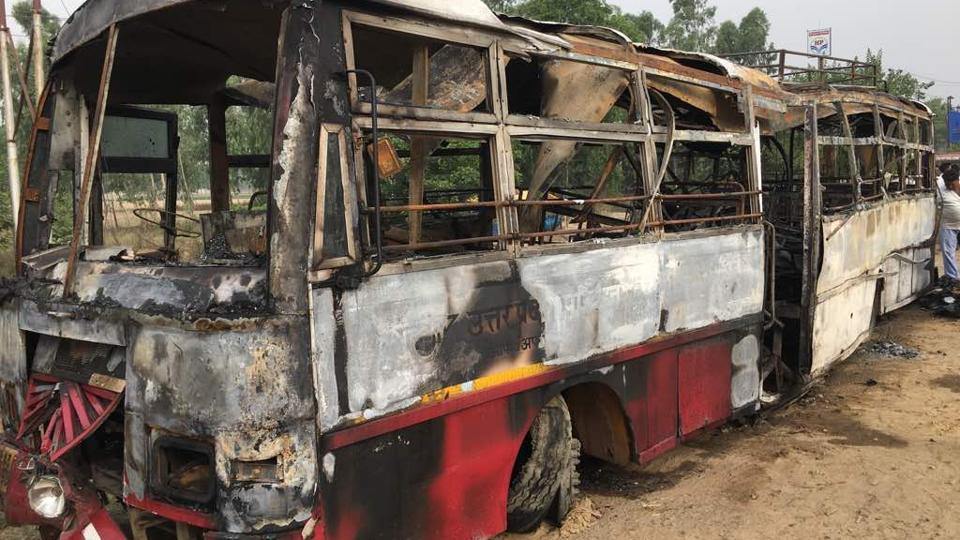 charred death collides with truck