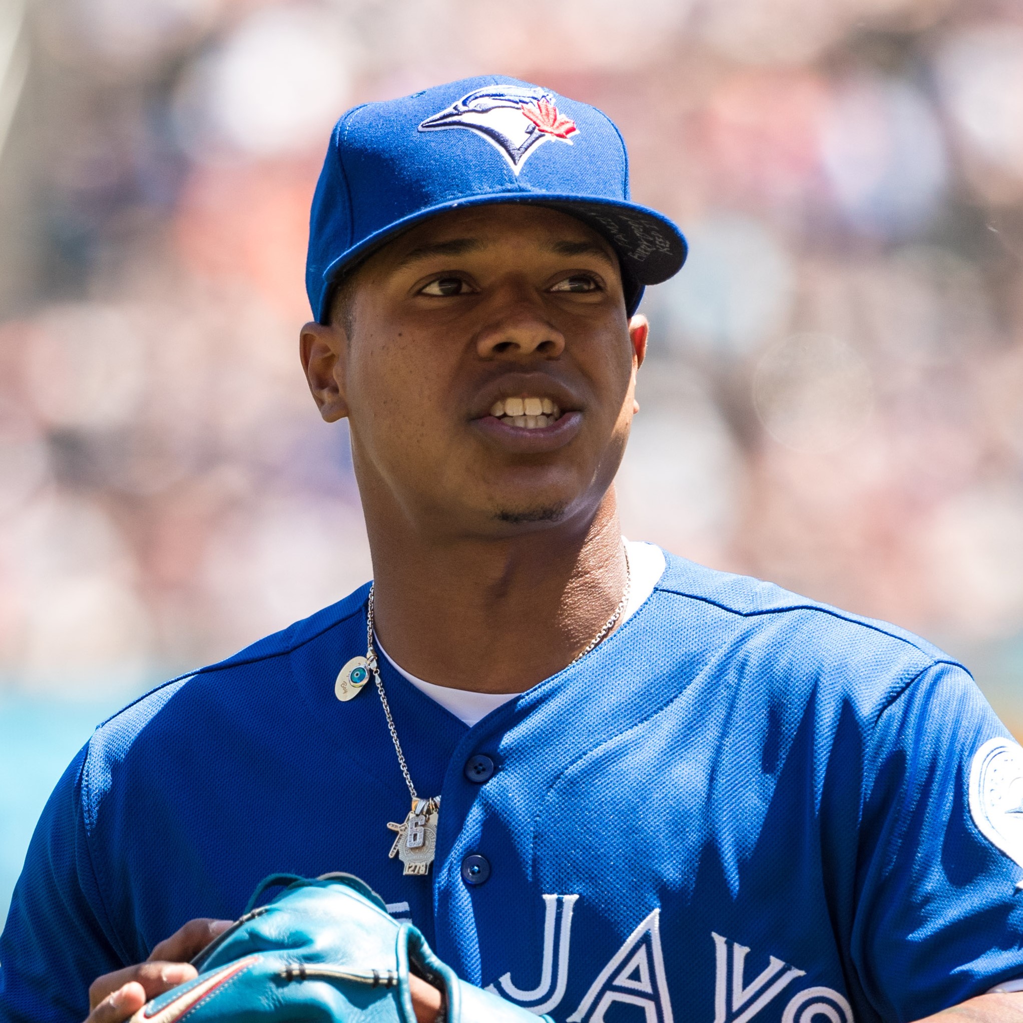 Jays' Stroman leaves game with