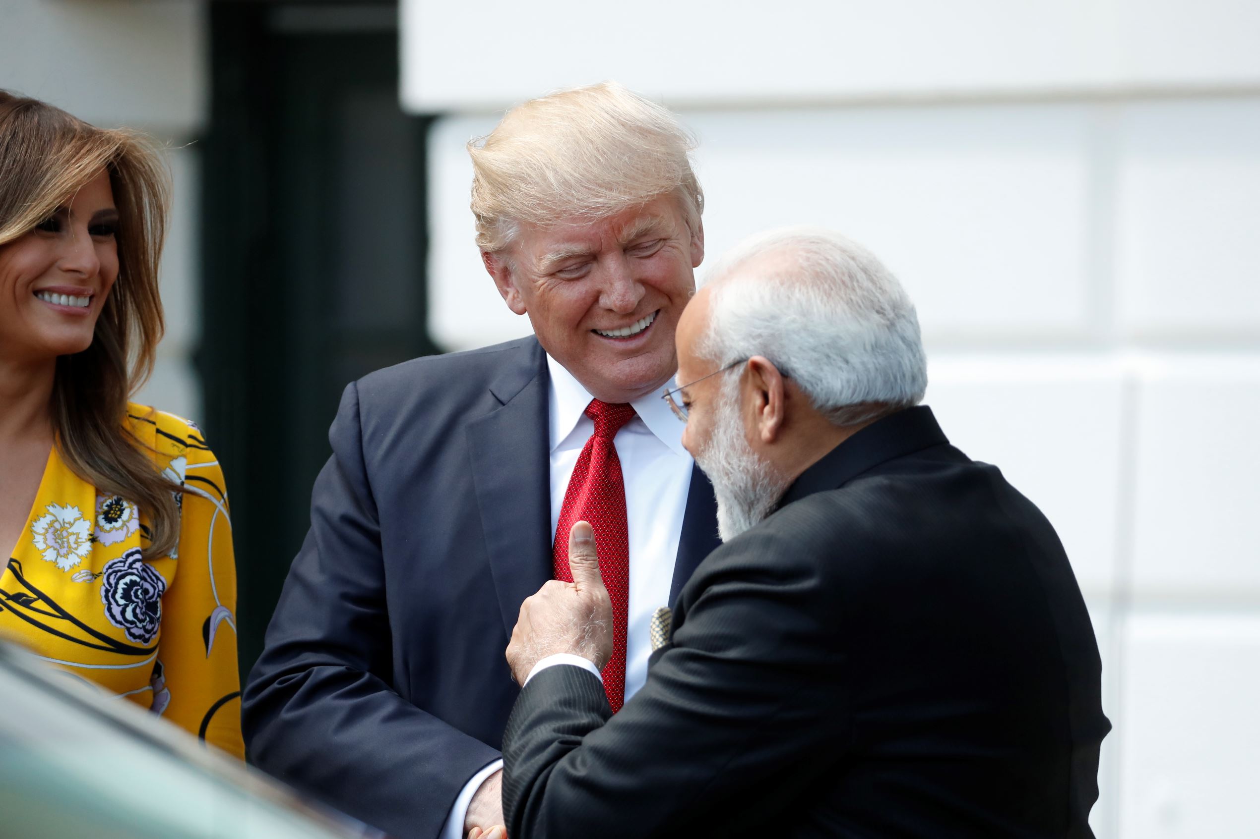 Narendra Modi, Donald Trump shake