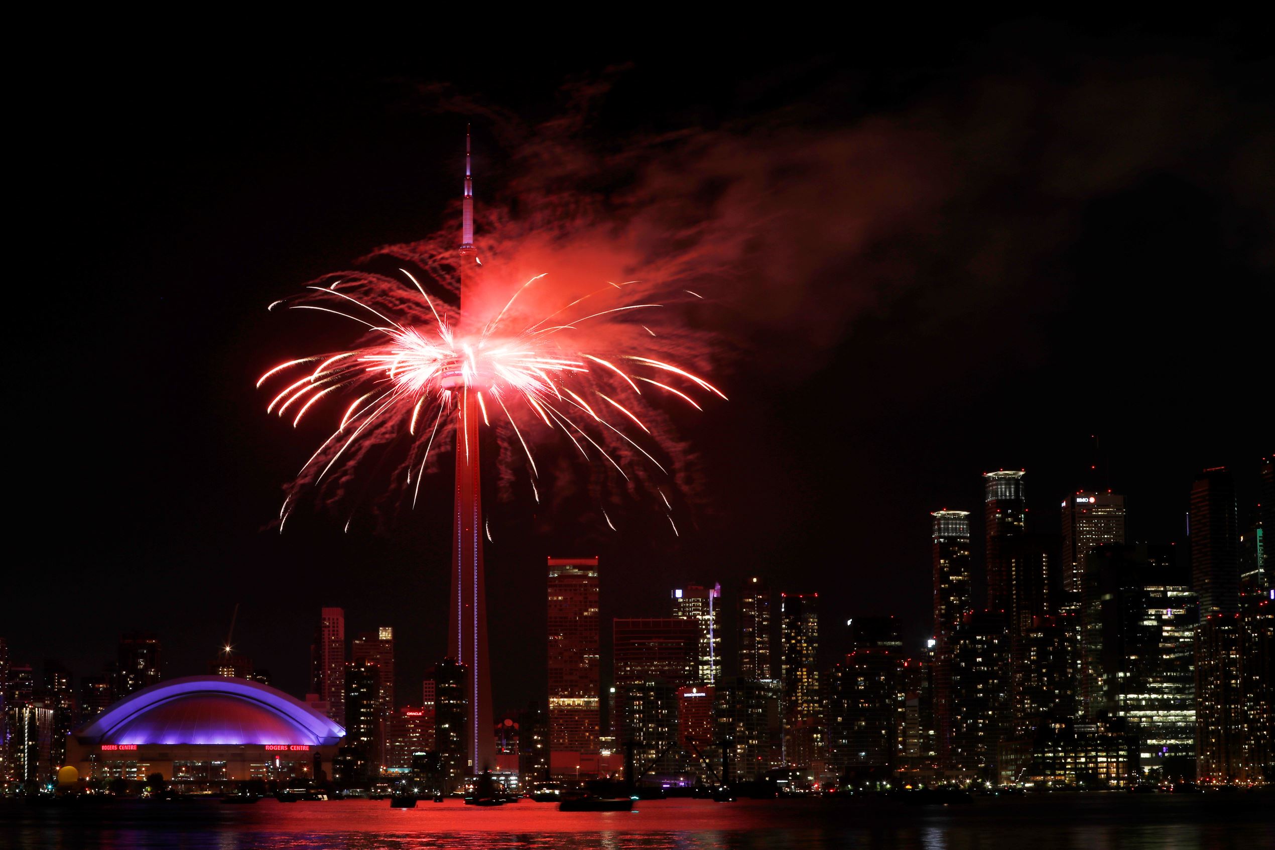 Fireworks light skies Canada