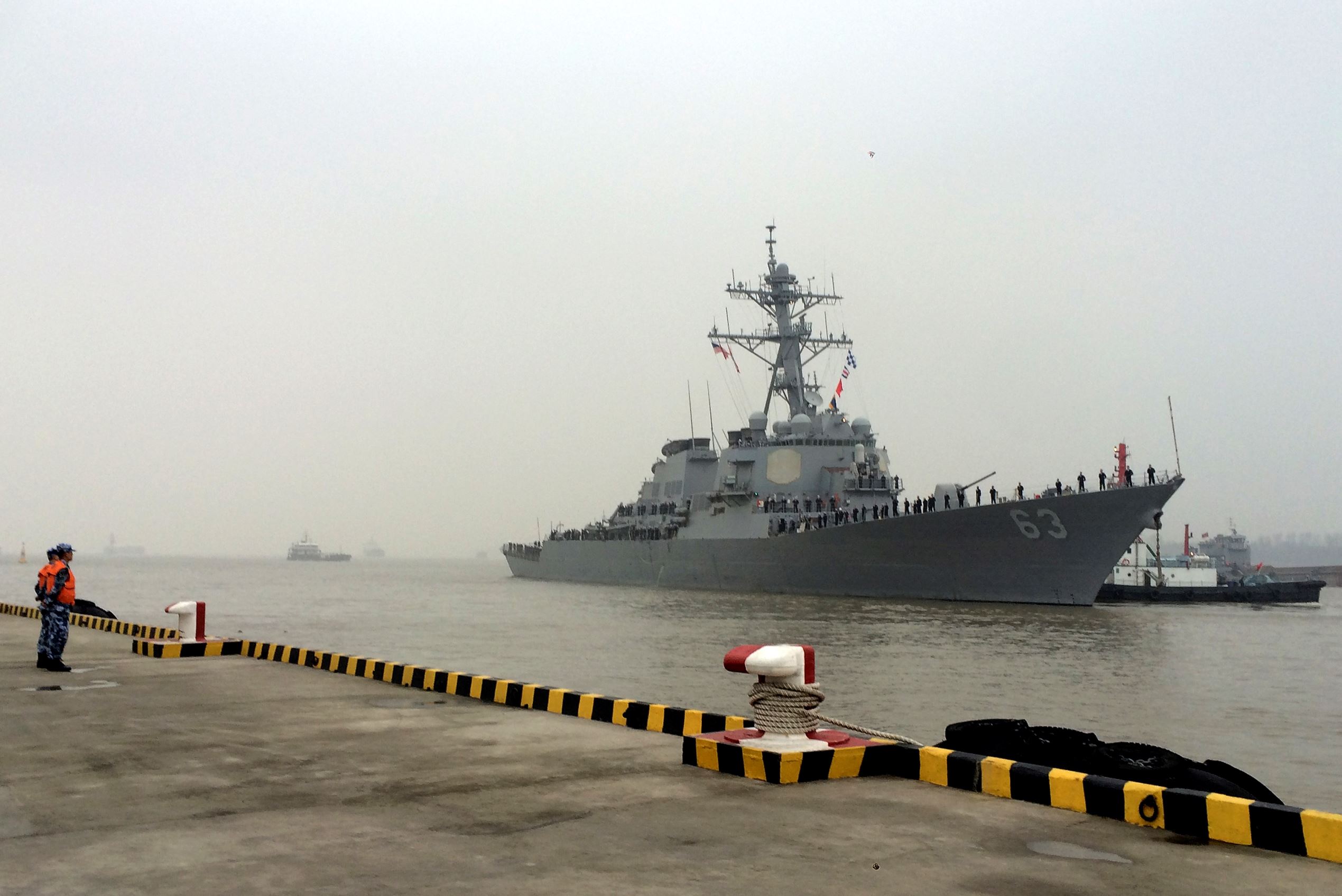 U.S. destroyer sails near disputed