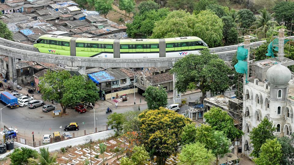 Fire Mumbai monorail train